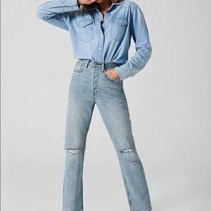 Aritzia Denim Forum Jodi Blue Rip Jeans